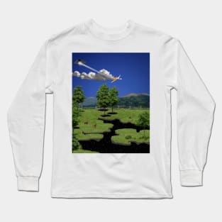 Attack From The Space Fabric Rip Long Sleeve T-Shirt